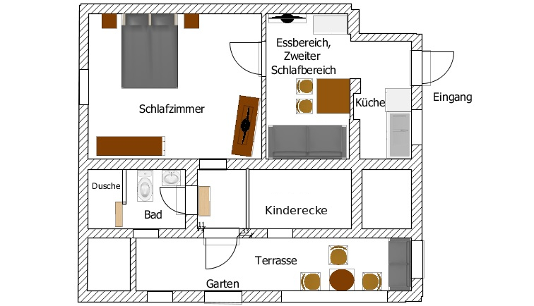 Grundriss der Ferienwohnung